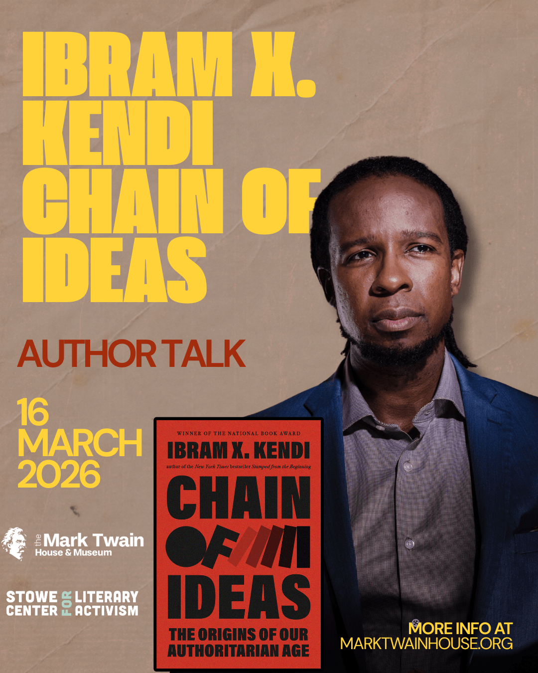 Mark Twain House & Museum Welcomes Dr. Ibram X. Kendi for Chain of ...